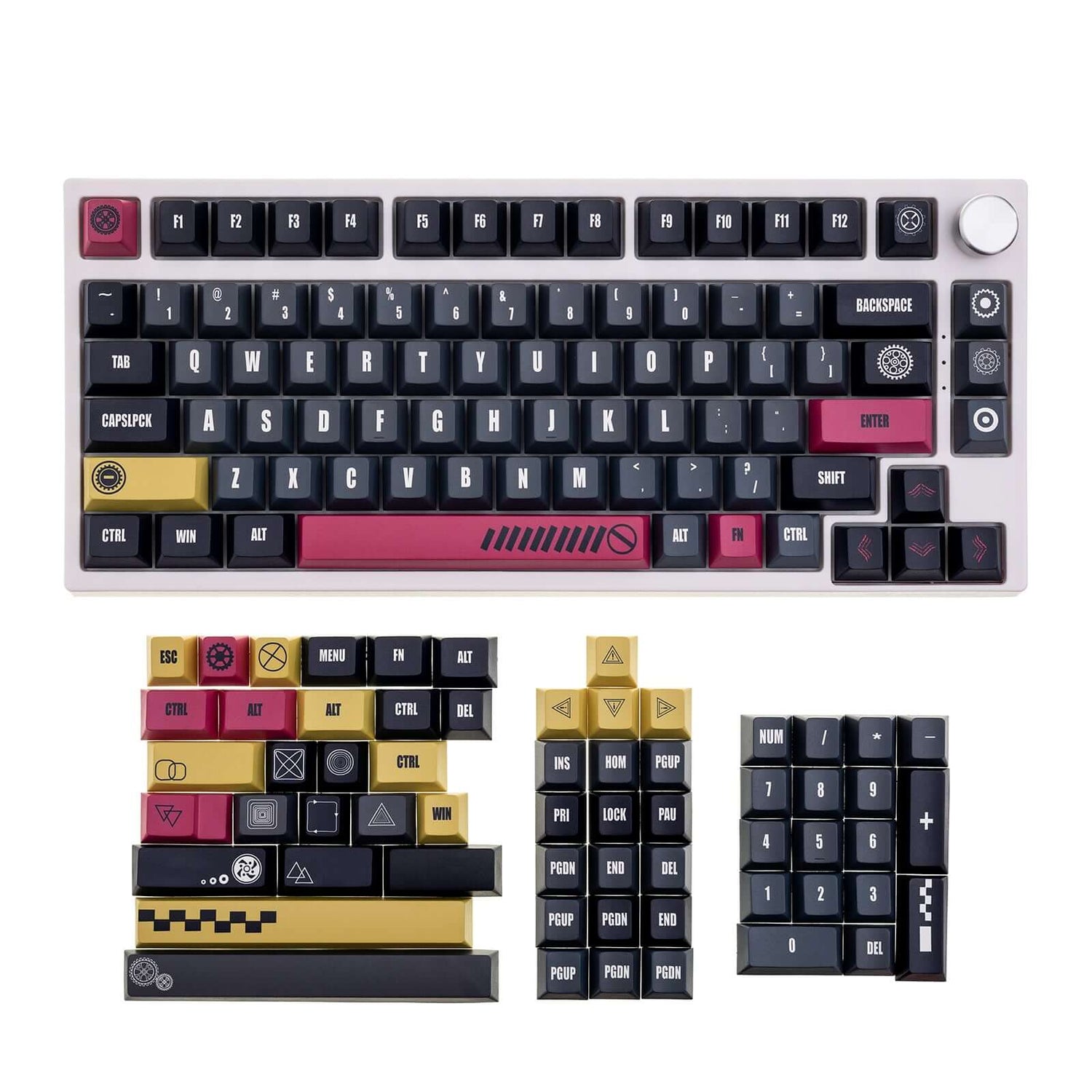 Gamakay 149 Keys Steampunk Style Keycaps Set, Cherry Profile PBT Dye-Sub Double-Shot Keycap Set - Add Victorian Charm to Your Keyboard with Steampunk-inspired Keycaps