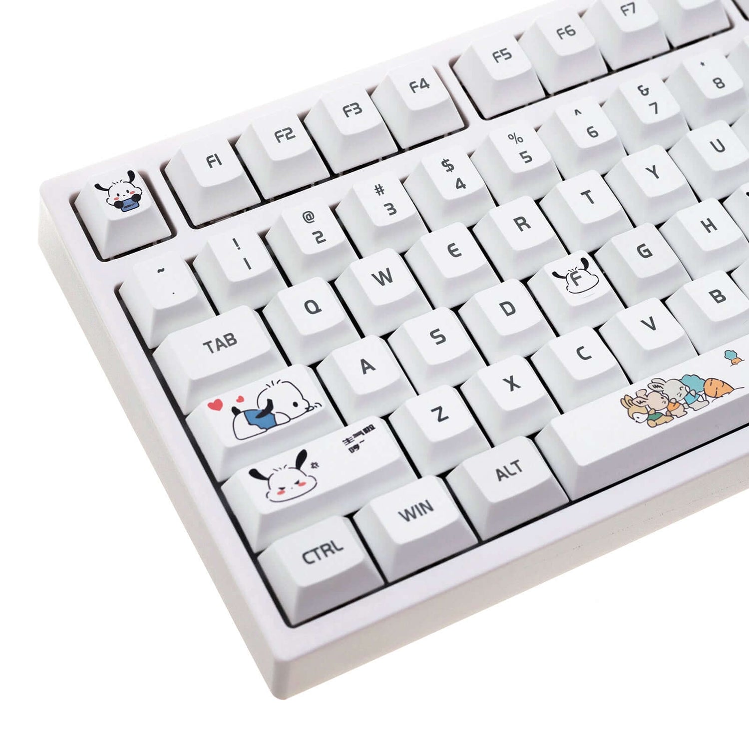 Gamakay 132 Keys White Lovely Radish Dog Keycaps Set