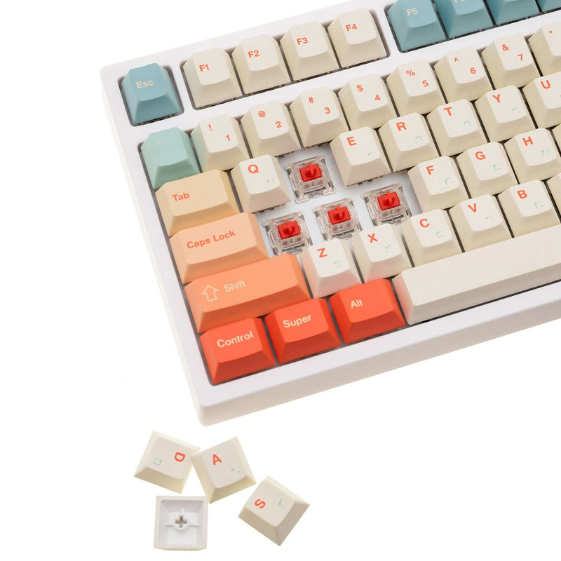 Gamakay 145 Keys Summer Love Theme Keycaps Set, Cherry Profile PBT Dye-Sub Double-Shot Keycap Set - Elevate Your Keyboard with Vibrant and Durable Keycaps