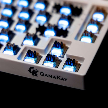 The RGB light effect of the Gamakay Mercury linear switches&