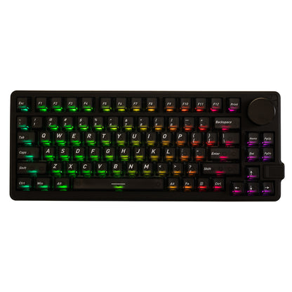 Naughshark NS75 75% Hall Effect keyboard with translucent keycaps, RGB lighting, and compact layout.