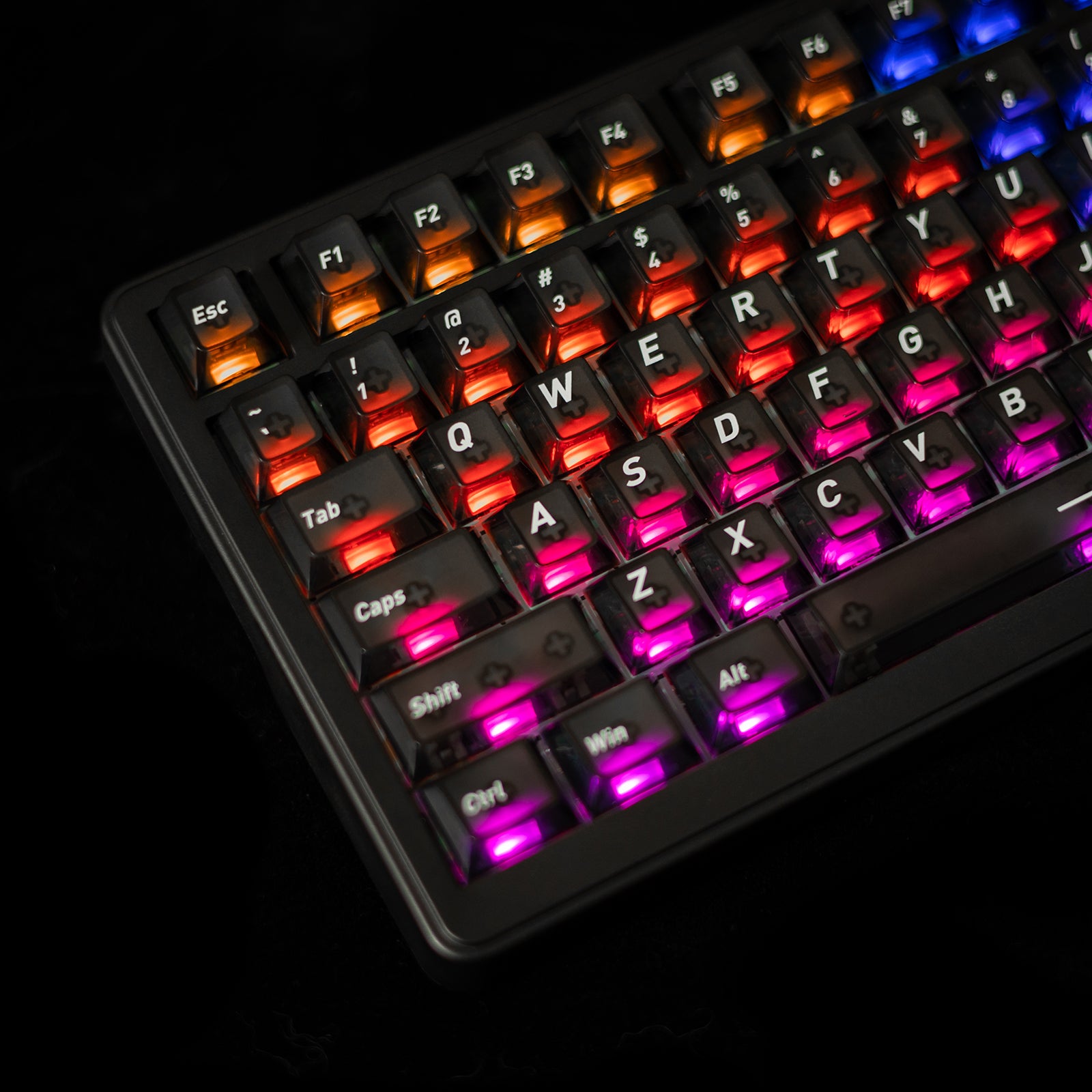 Naughshark NS75 75% RGB hall effect keyboard with translucent keycaps, vibrant per-key backlighting, and compact layout for gaming and typing