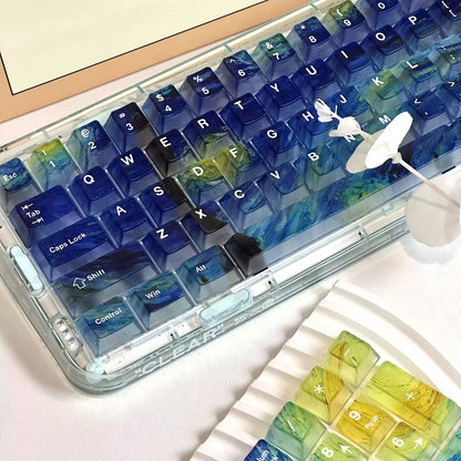 GamaKay 114 Keys Transparent Starry Sky Cherry Profile PC Keycaps Set