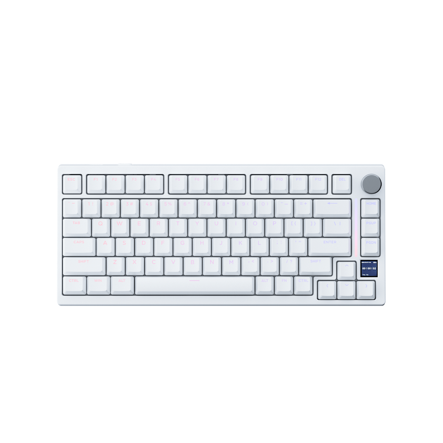 Gamakay TK75HE V2 Hall Effect keyboard with 8K polling rate and accurate design in white color.