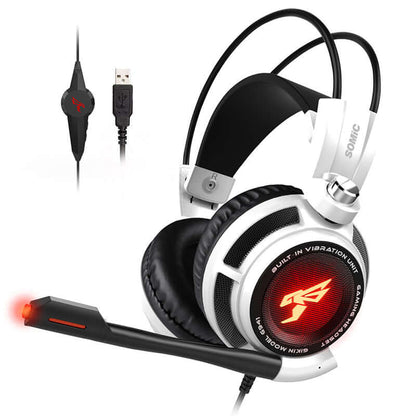 Somic G941 Gaming Headphone 7.1 Sound Vibration LED Light USB Plug Headset with Microphone