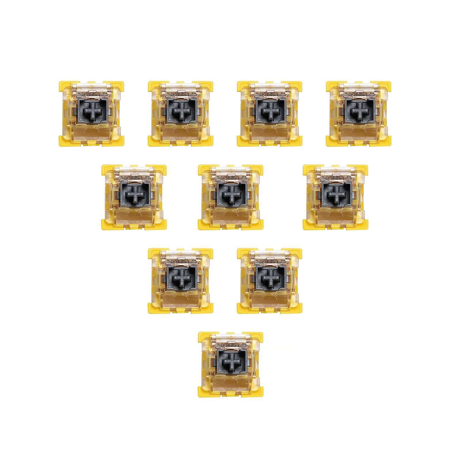 Gamakay bumblebee pre-lubed switches, linear switch for mechianal keyboard 10pcs/pack