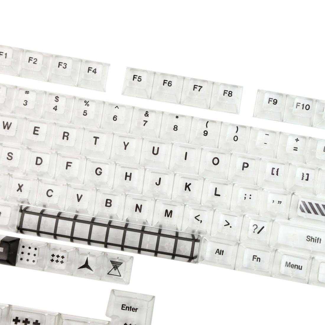 GamaKay 138 Keys Transparent Keycaps Set PC KCA Profile Keycaps