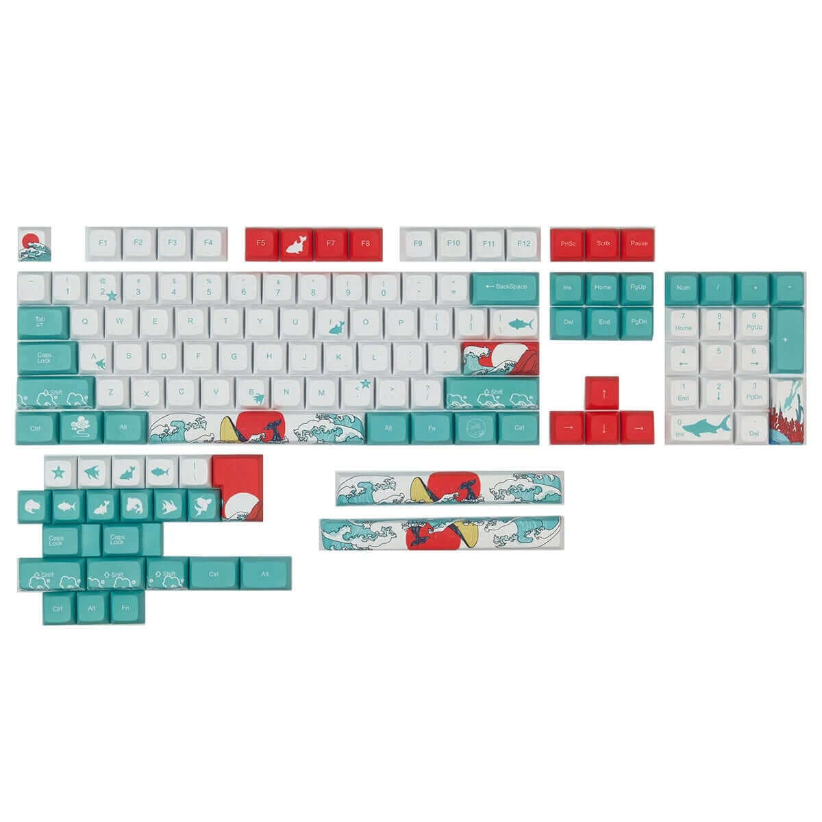 Coral Sea Keycap Set XDA 128 Keys