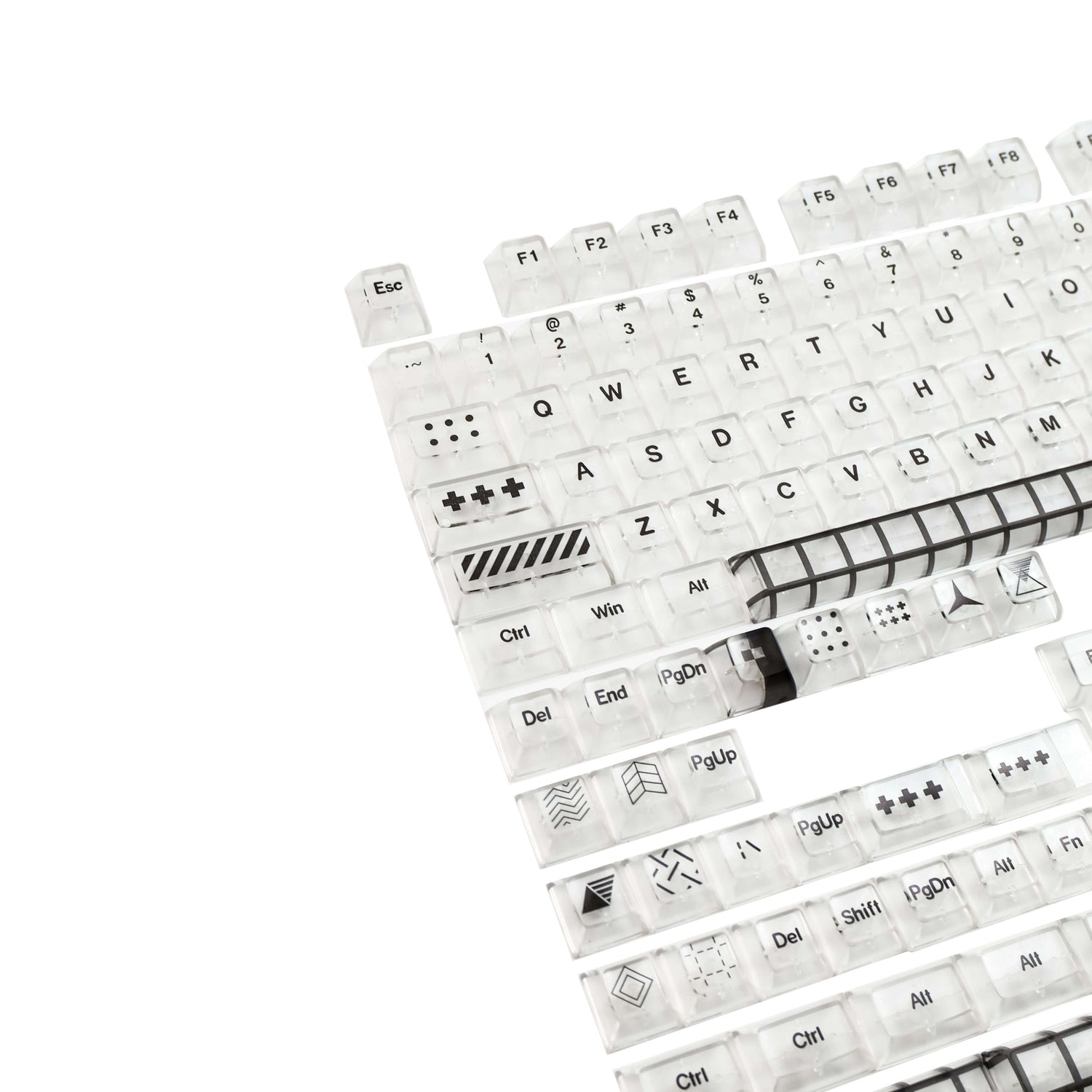 GamaKay 138 Keys Transparent Keycaps Set PC KCA Profile Keycaps