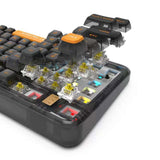 Gamakay Gk75 75% Hot-swappable Mechanical Keyboard with transparent keycaps and Gateron yellow switch