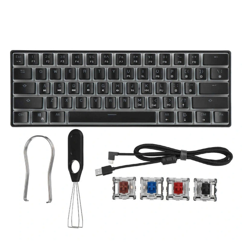 Gamakay MK61 60% Mechanical Keyboard with Pudding Keycaps