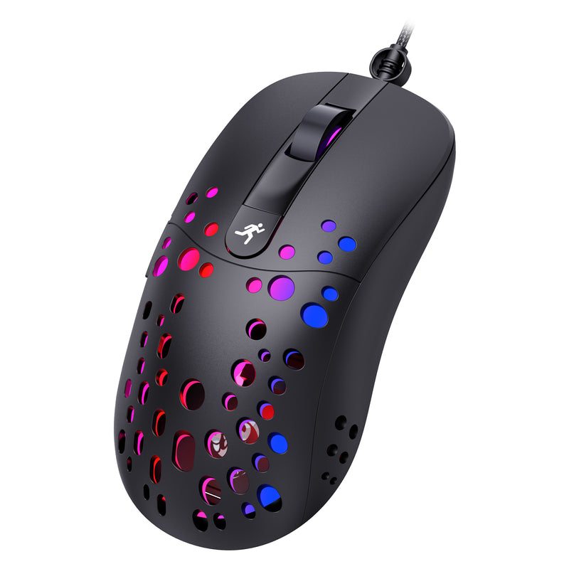 HXSJ A904 Wired RGB Gaming Mouse Programming Mice with 6-level Adjustable DPI 6 RGB Lighting Modes