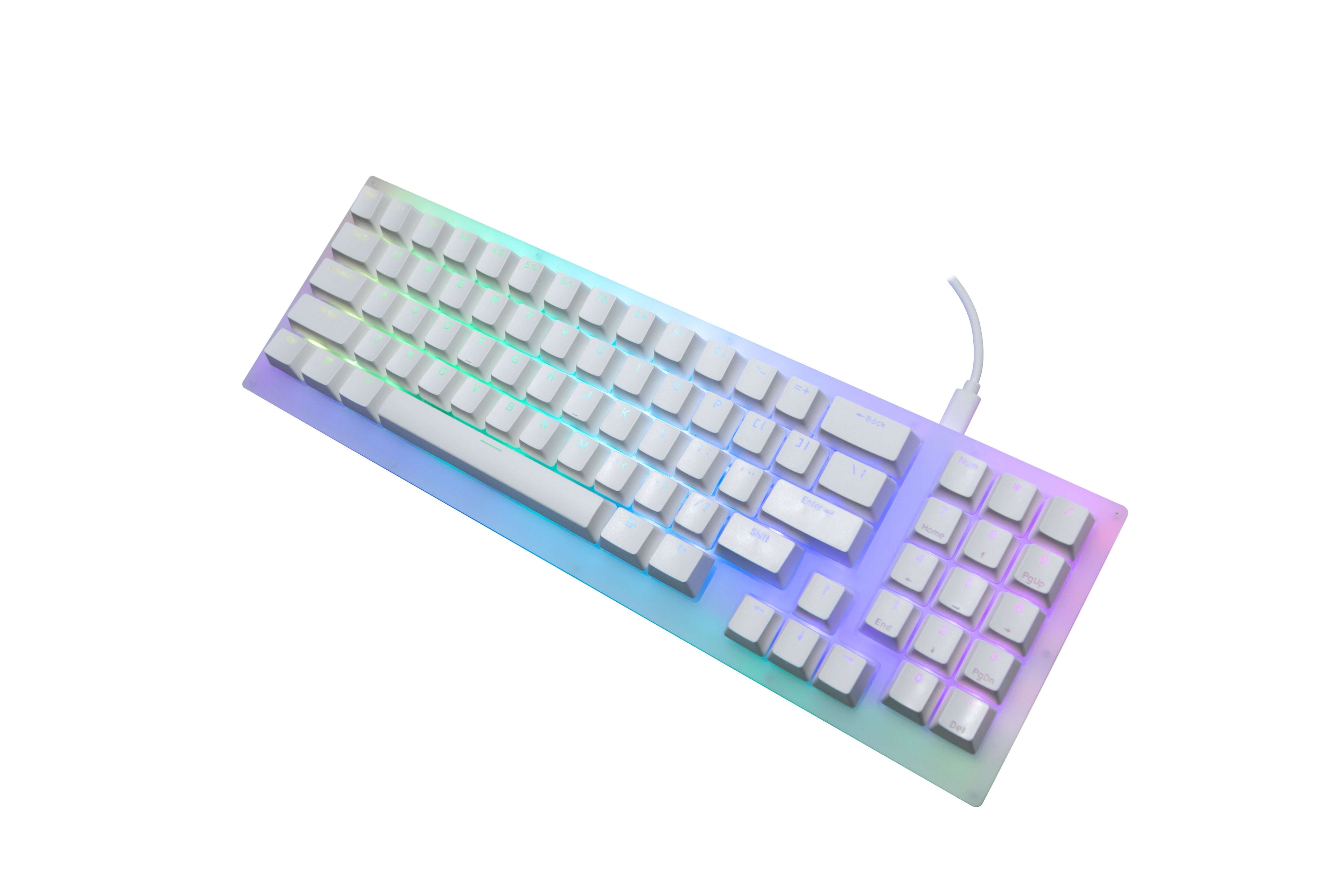 GamaKay K77 75% mechanical Keyboard with Gateron Switch and GamaKay K77 Mechanical Keyboard - Compact 75% RGB Gaming Keyboard with Hot-Swappable Gateron Switches include the keyword of acrylic base. 