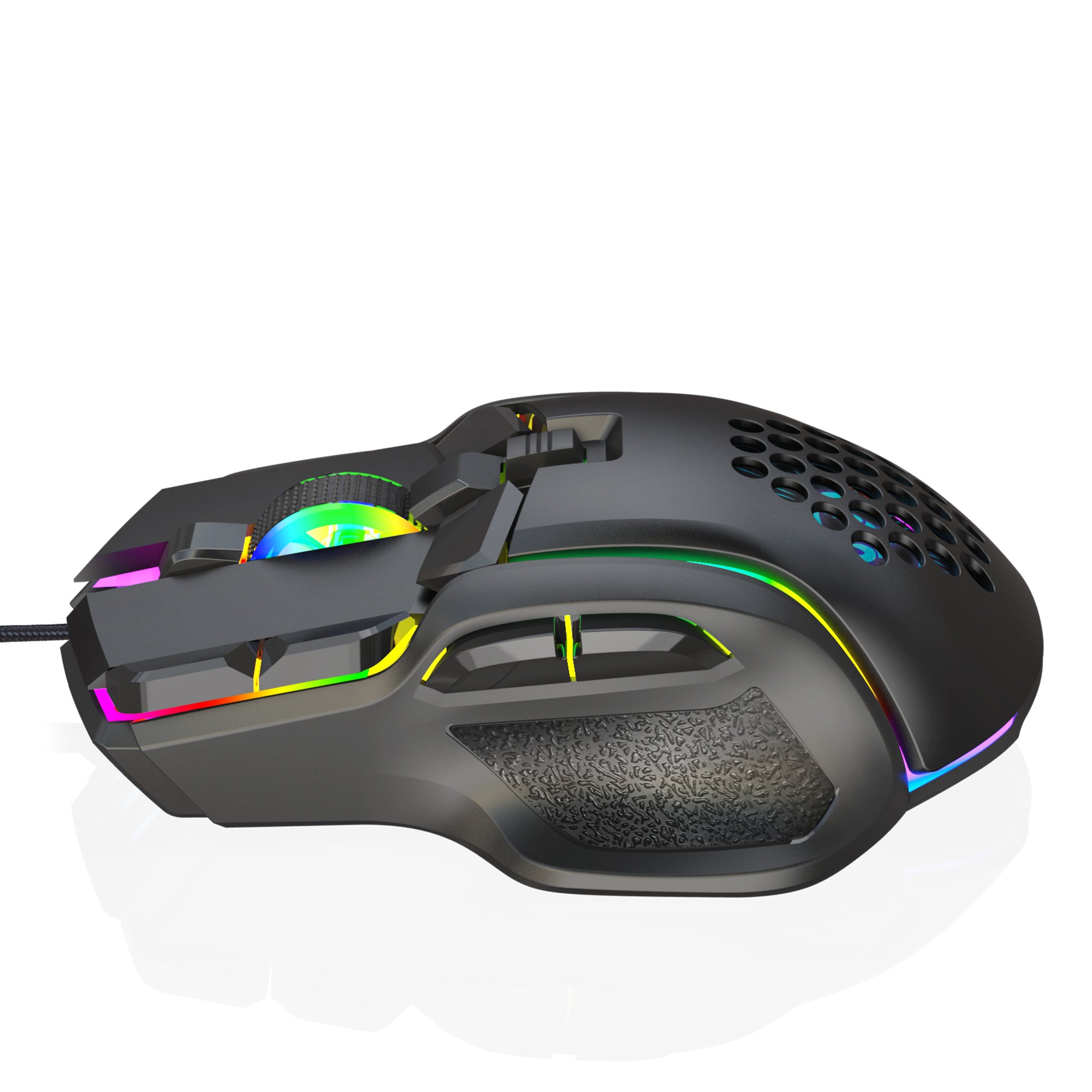 HXSJ S700 10 Keys Wired RGB Gaming Mouse with 6 Adjustable 1200-12800DPI RGB Light Effect Wide Compatibility