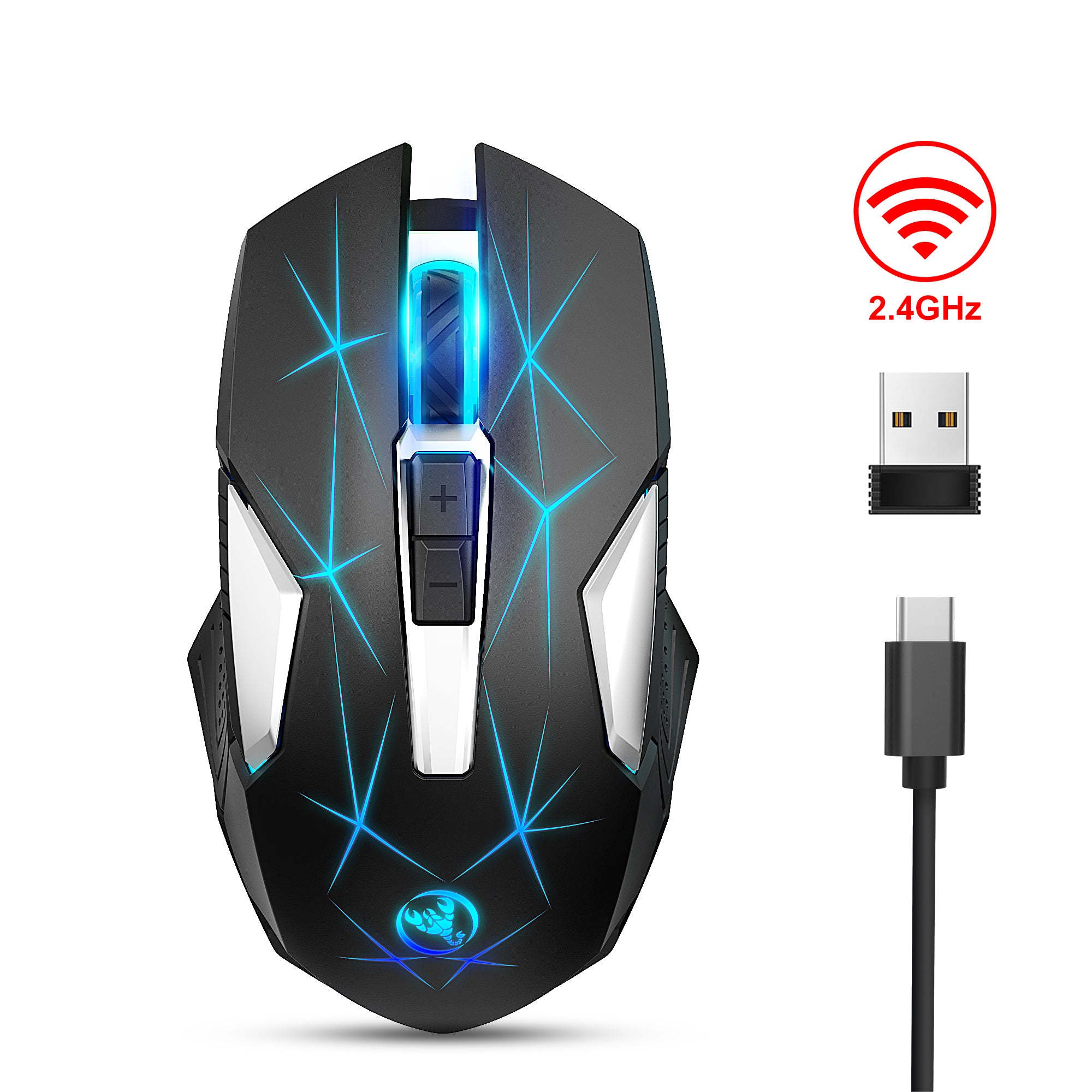 HXSJ T300 2.4G Wireless RGB Gaming Mouse