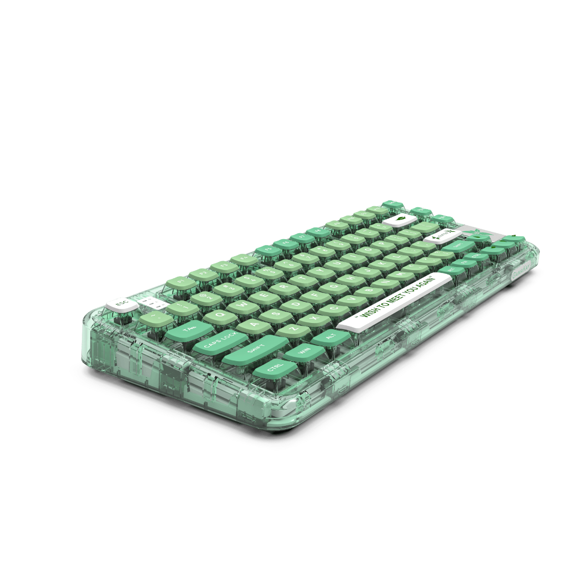 Gamakay GK75 75% Gasket-mount RGB Mechanical keyboard-Color Green, Side face