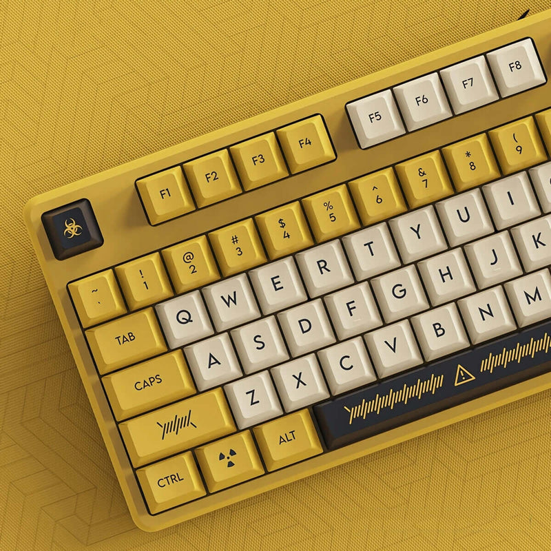 DAGK 128 Keys Electronic Game PBT Keycap Set color yellow