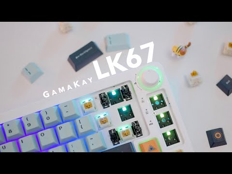 This is a modding video for LK67 mechanical keyboard kit, in the video show how does this keyboard, including the  gasket-mout structure of the keyboard, the function of the nob. also it modding the keyboard with the mechanical switches. In the video you can see the RBG Ligh effect and the keyboard sound test. 