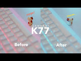 This is the review of the Gamakay K77 mechancial gaming keyboard. In this video , the review to show you the keyboard's overlook, sount test, and lighting effect. Enjoy the keyboard light effect and gateron switch sound asmr after modding. 